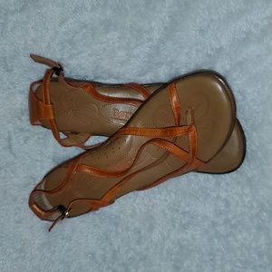 Born Leather Strappy Sandals Orange Size 9